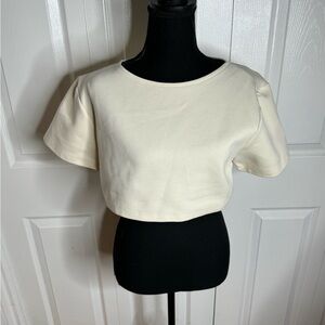 NWOT MADE Cream Women's Crop Top